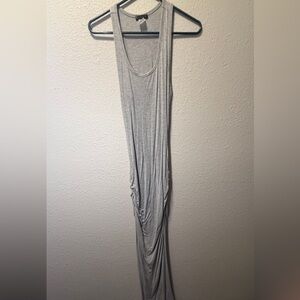Body contouring Skin Tight Maxi Gray Sleeveless Dress